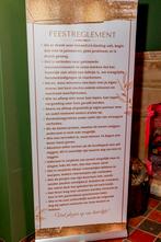 Feestreglement-rollup Banner, Ophalen of Verzenden, Zo goed als nieuw, Versiering, Geboorte of Huwelijk