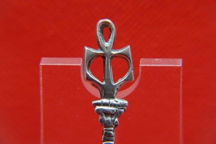 Zilveren lepeltje Egyptische Ankh of Anch kruis, Antiek en Kunst, Antiek | Bestek, Verzenden