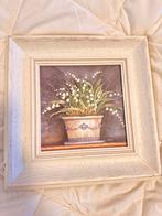 Lijst met schilderij van lelietjes-van-dalen, Antiek en Kunst, Kunst | Schilderijen | Klassiek, Ophalen of Verzenden