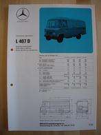 Mercedes 407D Technische Specificatie folder 1979 BG – 407 D, Boeken, Ophalen, Mercedes, Zo goed als nieuw, Mercedes-Benz