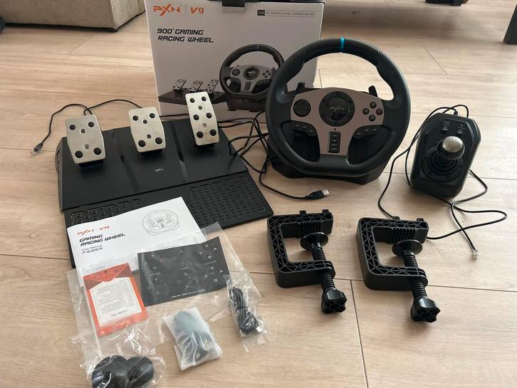 PXN V9 Gaming Racing Stuur + Pedalen + Shifter, Spelcomputers en Games, Spelcomputers | Overige, Zo goed als nieuw, Ophalen of Verzenden