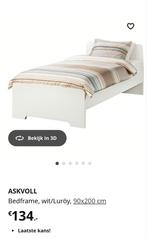 Ikea ASKVOLL 1 persoons bed, Huis en Inrichting, Ophalen, 90 cm, Eenpersoons, Wit