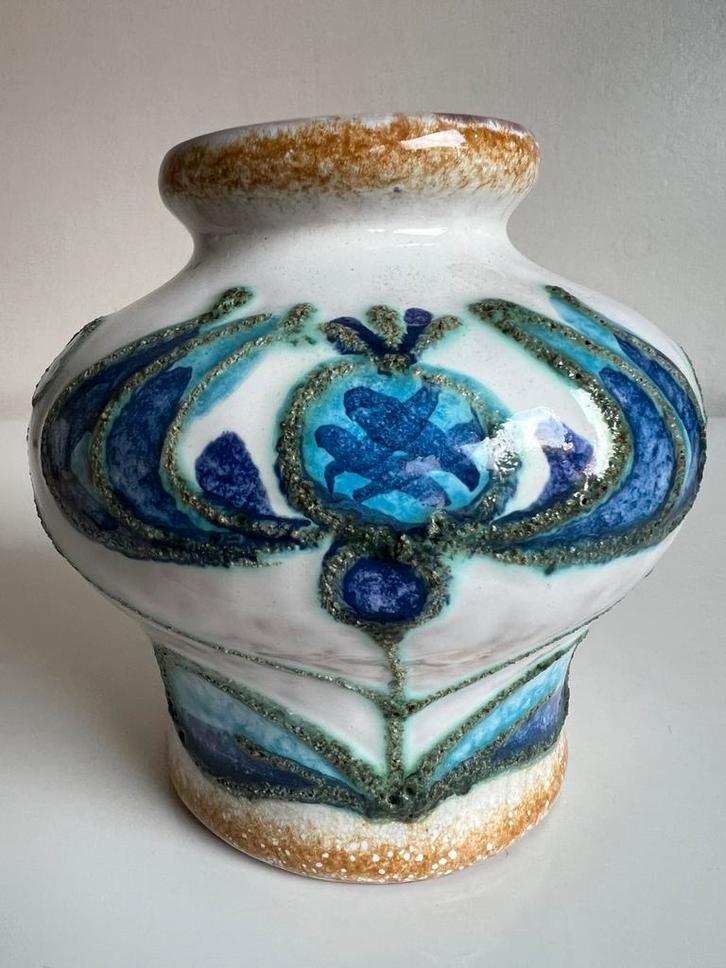 Vintage STREHLA GDR Germany Vaas Turquoise Bruisglazuur 70’s, Antiek en Kunst, Antiek | Keramiek en Aardewerk, Ophalen of Verzenden