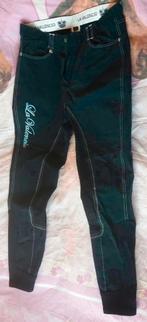 La Valencio gave bling rijbroek 44 donkerblauw leren stukken, Dieren en Toebehoren, Paardrijkleding, Gebruikt, Dressuur, Dames