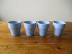 4 blauwe mokken, Huis en Inrichting, Keuken | Servies, Ophalen of Verzenden, Aardewerk, Overige stijlen, Kop(pen) en/of Schotel(s)