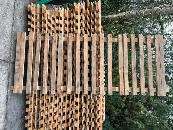 Houten latten tuinhek 2.70 m lang 1.05 m h afrastering hok, Tuin en Terras, Tuinhekken en Hekwerk, Gebruikt, Tuinhek, Hout, Ophalen
