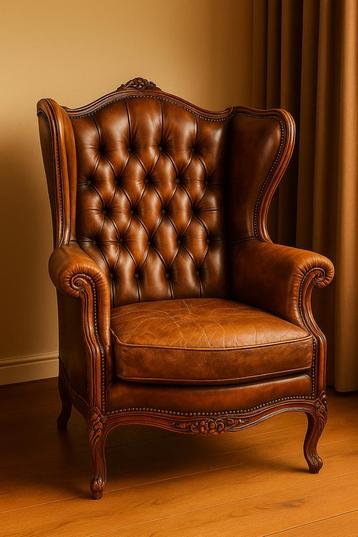 Vintage leren wingback fauteuil – Capelli 73 beschikbaar voor biedingen
