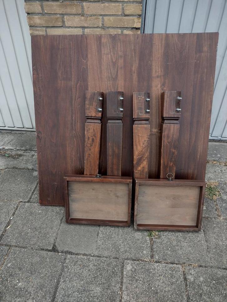 Eikenhouten Tafel met 2 Laatjes, Huis en Inrichting, Tafels | Eettafels, Gebruikt, 50 tot 100 cm, Rechthoekig, Ophalen
