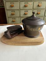 Antieke tabakspot met pijpen en tabaksdoos., Ophalen of Verzenden