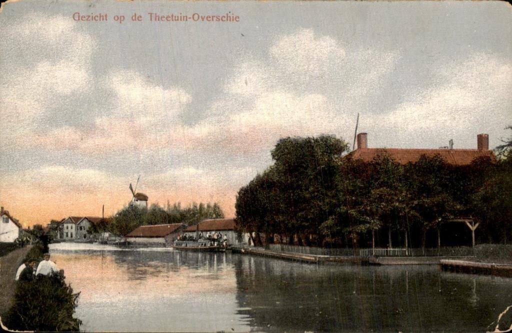 Overschie - Theetuin - Gezicht, Ophalen of Verzenden, Voor 1920, Ongelopen, Zuid-Holland