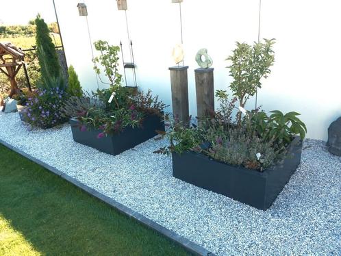 Metalen plantenbakken. BUITEN  GENIETEN IN STIJL 100x100x40, Tuin en Terras, Bloembakken en Plantenbakken, Nieuw, Metaal, Tuin