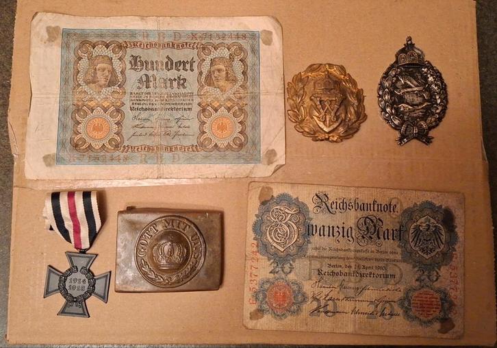 Lot WO1 Duits / medaille / marine gesp / Flieger abzeichen, Verzamelen, Militaria | Algemeen, Landmacht, Embleem of Badge, Duitsland