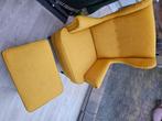Ikea strandmon stoel geel met voetenbank, Huis en Inrichting, Fauteuils, Ophalen