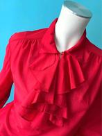 Vintage originele jaren 70 blouse rood maat 38, Maat 38/40 (M), Verzenden, Vintage, Gedragen