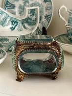 Antiek Frans bruidskistje in petrol groen!, Antiek en Kunst, Ophalen of Verzenden