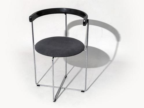 stoel "Soley" Kusch + Co, Huis en Inrichting, Stoelen, Gebruikt, Eén, Hout, Metaal, Stof, Overige materialen, Grijs, Ophalen of Verzenden