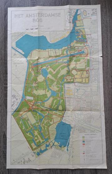 Plattegrond - Het Amsterdamse Bos (uitgave 1955) beschikbaar voor biedingen