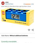 LEGO classic blauwe digitale wekker alarm clock brick, Witgoed en Apparatuur, Wekkers, Ophalen of Verzenden, Zo goed als nieuw