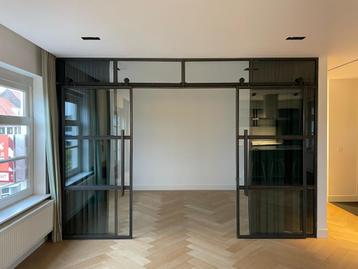 Stalen interieur schuifdeuren 2 maal 930  2200 inc rails beschikbaar voor biedingen