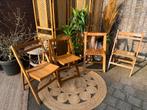 4 vintage houten klapstoeltjes, Tuin en Terras, Ophalen of Verzenden, Hout