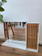 Badkamerspiegel met kastje japandi bohemian, Ophalen, Zo goed als nieuw, Rechthoekig, Minder dan 100 cm