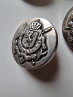 4 knopen met wapen leeuw en kroon, Ophalen of Verzenden, Gebruikt, Knoop of Knopen