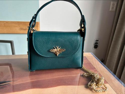 Bijentasje petrol, Sieraden, Tassen en Uiterlijk, Tassen | Damestassen, Zo goed als nieuw, Schoudertasje, Blauw, Ophalen of Verzenden