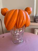 Oranje kunststof pruik of hoed, Maat 46/48 (XL) of groter, Accessoires, Oranje of Koningsdag, Ophalen of Verzenden