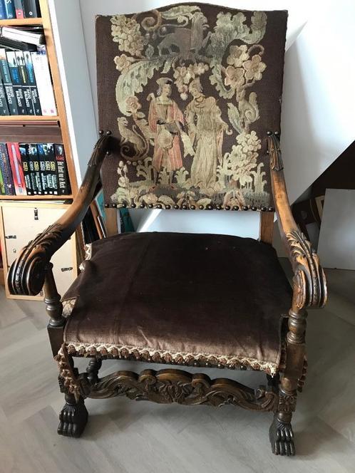 Antieke renaissance stoel, Antiek en Kunst, Antiek | Meubels | Stoelen en Banken, Ophalen
