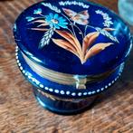 Boheems poederdoos/ sieradendoos 1880/1900, Antiek en Kunst, Antiek | Glas en Kristal, Ophalen of Verzenden