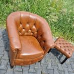 Chesterfield Springvale fauteuil bruin leer + BEZORGING, Huis en Inrichting, Ophalen of Verzenden, Gebruikt, Leer, Chesterfield