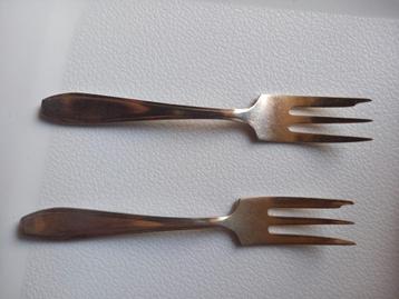6 verzilverde Vintage Sola Gebaksvorkjes - Set van 4 en 2  beschikbaar voor biedingen