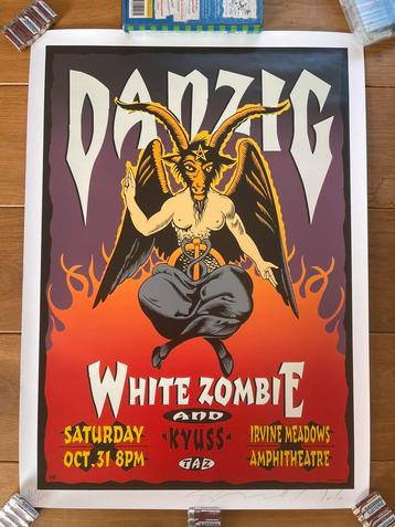 Danzig (White Zombie & Kyuss) concertposter 1992 - zeefdruk beschikbaar voor biedingen