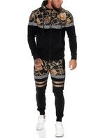 SALES! 1425 Zwart goud skinny trainingspak maat XS, Zwart, Nieuw, Ophalen of Verzenden, Algemeen