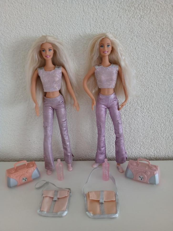 2 BARBIE POP DANCE ’N FLEX Poppen uit 2002, Verzamelen, Poppen, Gebruikt, Pop, Ophalen of Verzenden
