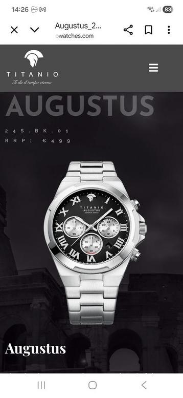 Nieuwe Titanio Augustus horloge beschikbaar voor biedingen