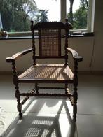 Mooie bewerkte oude stoel met rieten zitting, Antiek en Kunst, Ophalen