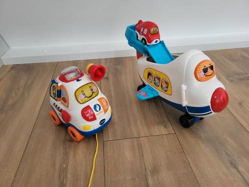 Vtech toet toet politieauto en 2 in 1 vrachtvliegtuig, Kinderen en Baby's, Speelgoed | Babyspeelgoed, Zo goed als nieuw, Overige typen