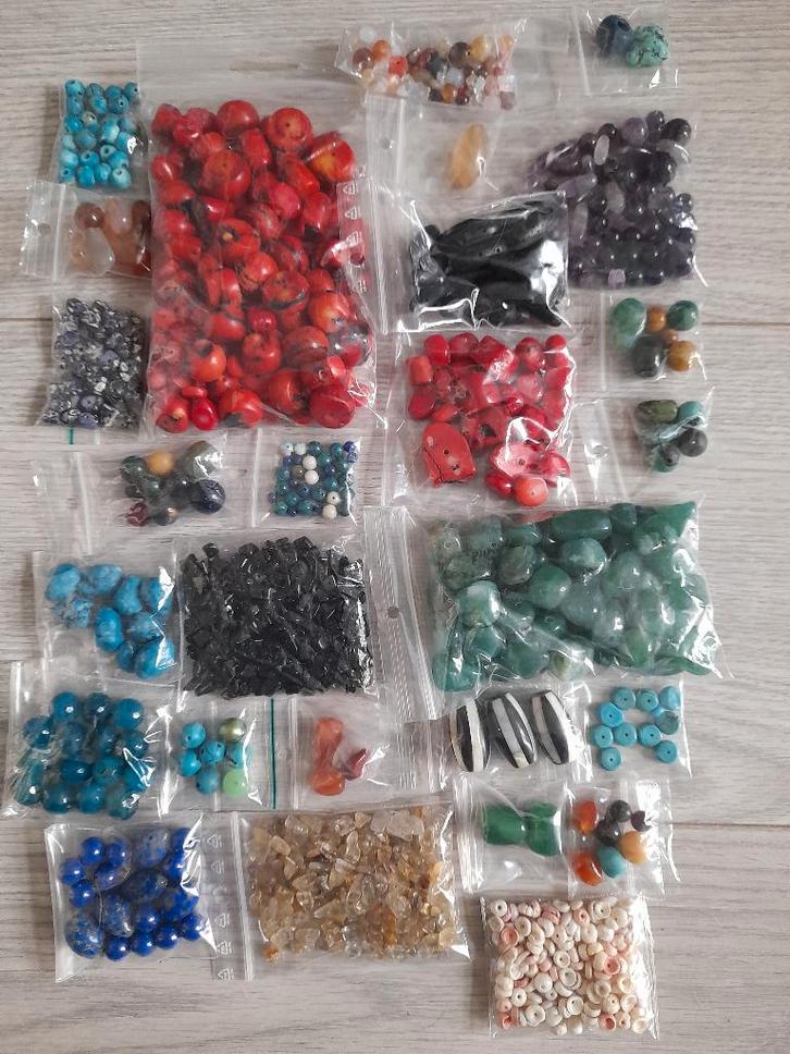 Verzameling natuurstenen kralen mineralen, Hobby en Vrije tijd, Kralen en Sieraden maken, Gebruikt, Kraal, Ophalen of Verzenden