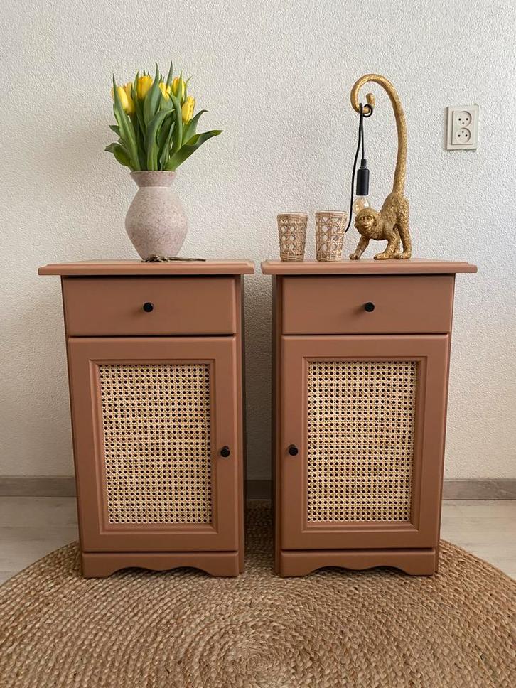 Rotan nachtkastjes Gerestyled naar wens, Huis en Inrichting, Slaapkamer | Nachtkastjes, Minder dan 45 cm, Ophalen