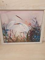 Schilderij met twee reigers, Ophalen of Verzenden