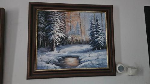 Winterlandschap Schilderij, Antiek en Kunst, Kunst | Schilderijen | Klassiek, Ophalen of Verzenden
