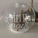 Riviera Maison kerst/winter glazen theelichthouder, Ophalen, Overige kleuren, Glas, Minder dan 50 cm