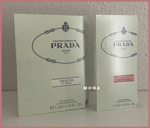 Les Infusions dePrada set 2 parfum samples proefje testers, Sieraden, Tassen en Uiterlijk, Uiterlijk | Parfum, Nieuw, Verzenden