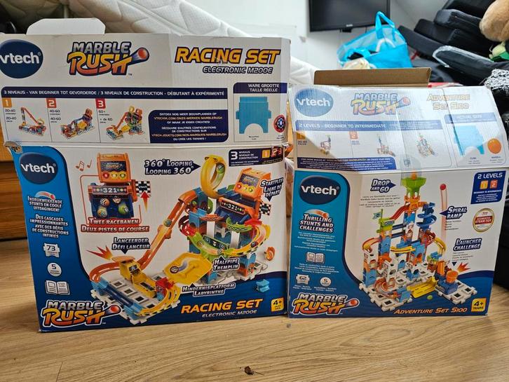 2 knikkerbanen: VTech Marble Rush Racing & Adventure Set, Kinderen en Baby's, Speelgoed | Vtech, Zo goed als nieuw, Ophalen of Verzenden