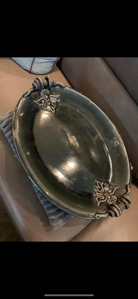 Luxe PTMD schaal zwaar robuust, Huis en Inrichting, Woonaccessoires | Schalen en Manden, Zo goed als nieuw, Schaal, Ovaal, Steen of Aardewerk