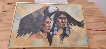 Schilderij: Indianen en Arend beschikbaar voor biedingen