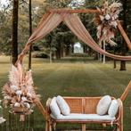 Droogbloemen Bruiloft Set - Backdrop, Boeket, Stoeldecor, Ophalen of Verzenden, Zo goed als nieuw