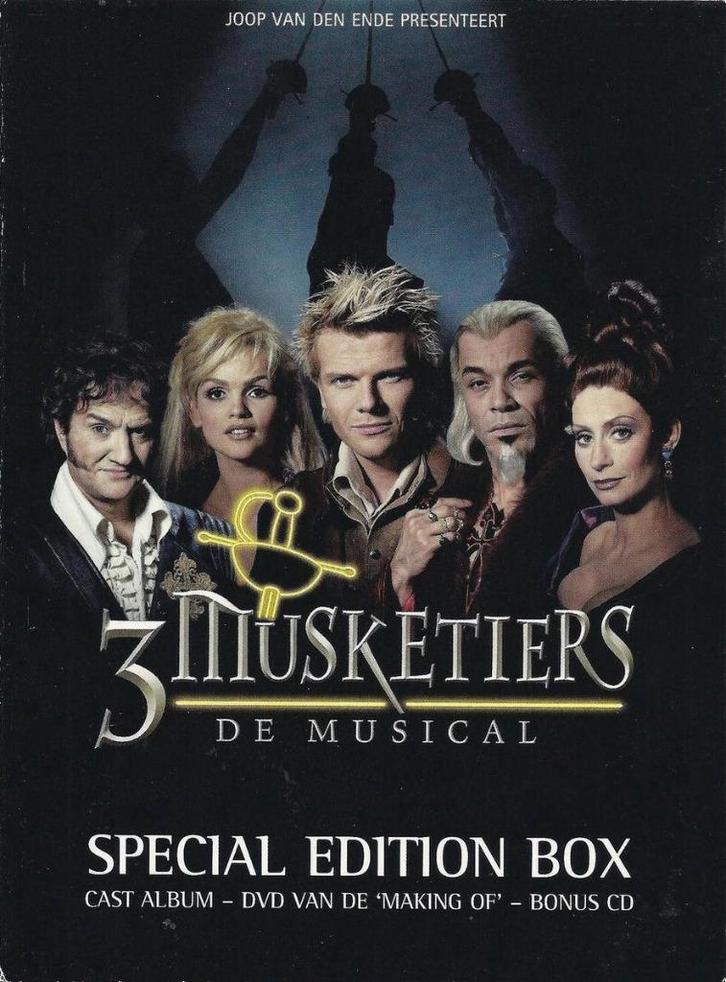 3 Musketiers de Musical 2 x DVD+ 1 Cd MUSICAL (NL), Cd's en Dvd's, Dvd's | Muziek en Concerten, Zo goed als nieuw, Muziek en Concerten