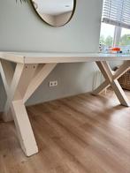Witte houten eettafel, Huis en Inrichting, Tafels | Sidetables, 150 tot 200 cm, Gebruikt, Rechthoekig, Ophalen